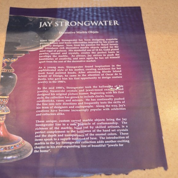 JAY STRONGWATER BUTTERFLY ENAMEL CRYSTAL JEWELRY VANITY TRINKET MARBLE BOX OBJET - Picture 12 of 13